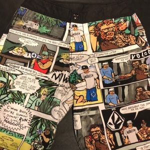Volcom Stone Age Comic Strip Board Shorts Size 32
